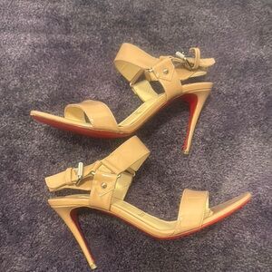 Christian Louboutin Tan Patent Leather Heels